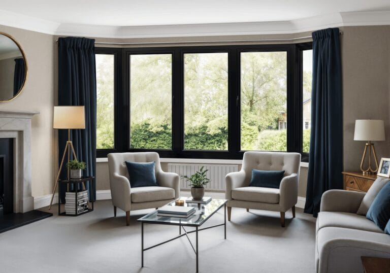 uPVC windows in a bright living room